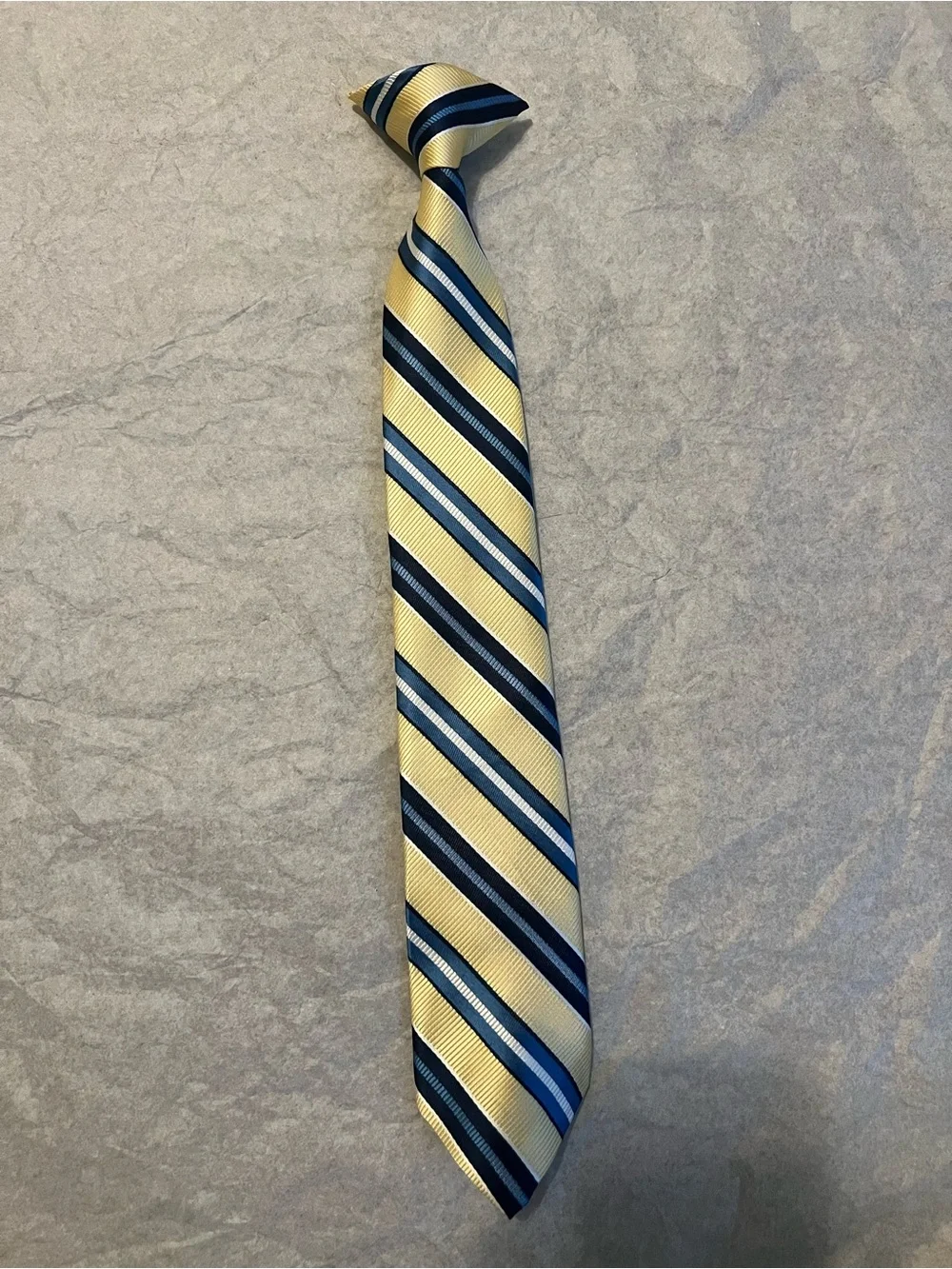 Yellow and Navy Striped Kids Tie